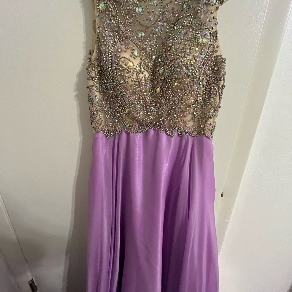 Elegant Beaded Purple Gown